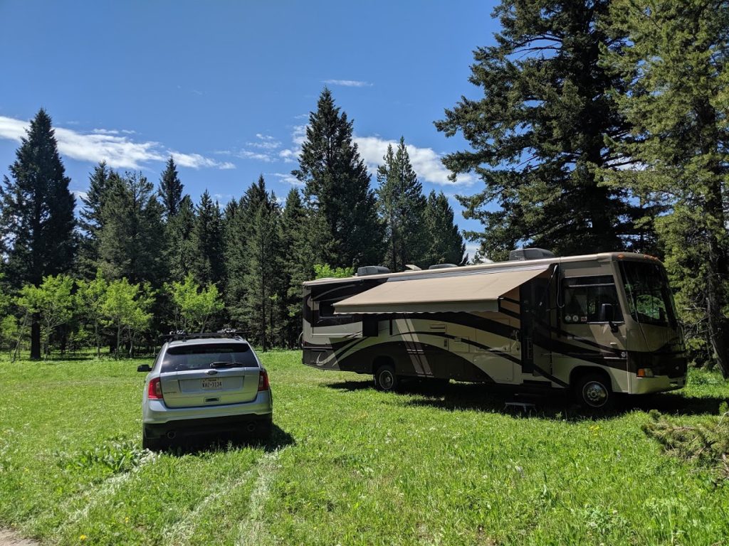 My boondocking site in Island Park, ID